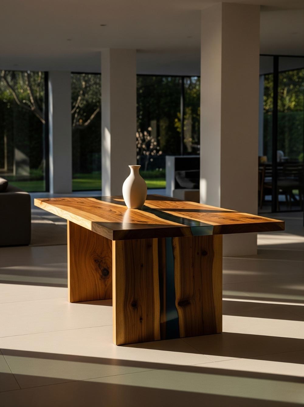 mesa con resina